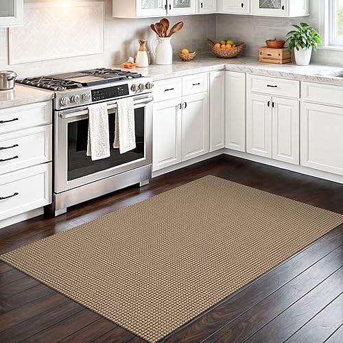 Miniatura 277 de IOHOUZE Alfombra lavable de 4 x 6 pies con parte trasera de goma antideslizante tejida para interiores y exteriores, alfombra para entrada