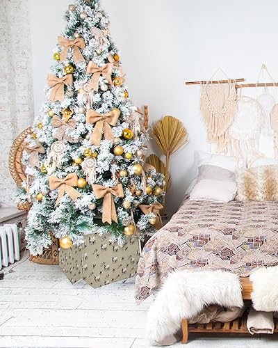 Miniatura 4 de Christmas Tree Collar 6-PCS14.5"x 10", Christmas Tree Ring Retro Cactus Camel Desert on Mottled Christmas Tree Stands Skirts Base Covers for Xmas