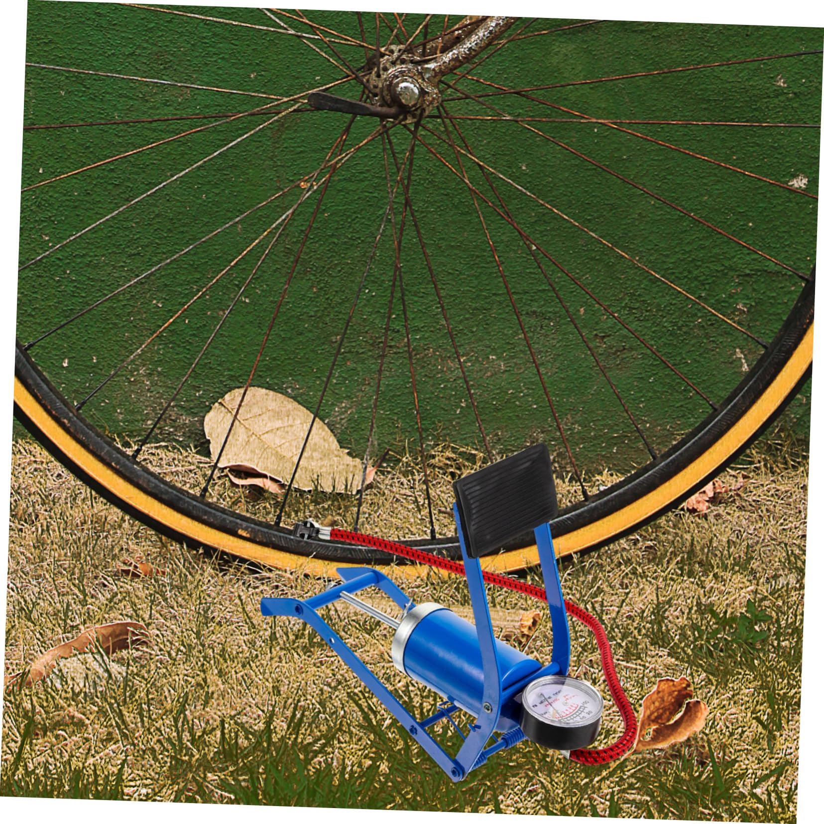Toddmomy Hochdruck-Fußpumpe Auto Reifenpumpe Pumpe für den Zyklus Rennrad Reifenpumpe Pumpbike Fahrräder aktivierte Standpumpe Standpumpen Inflator Bodenpumpe Blue