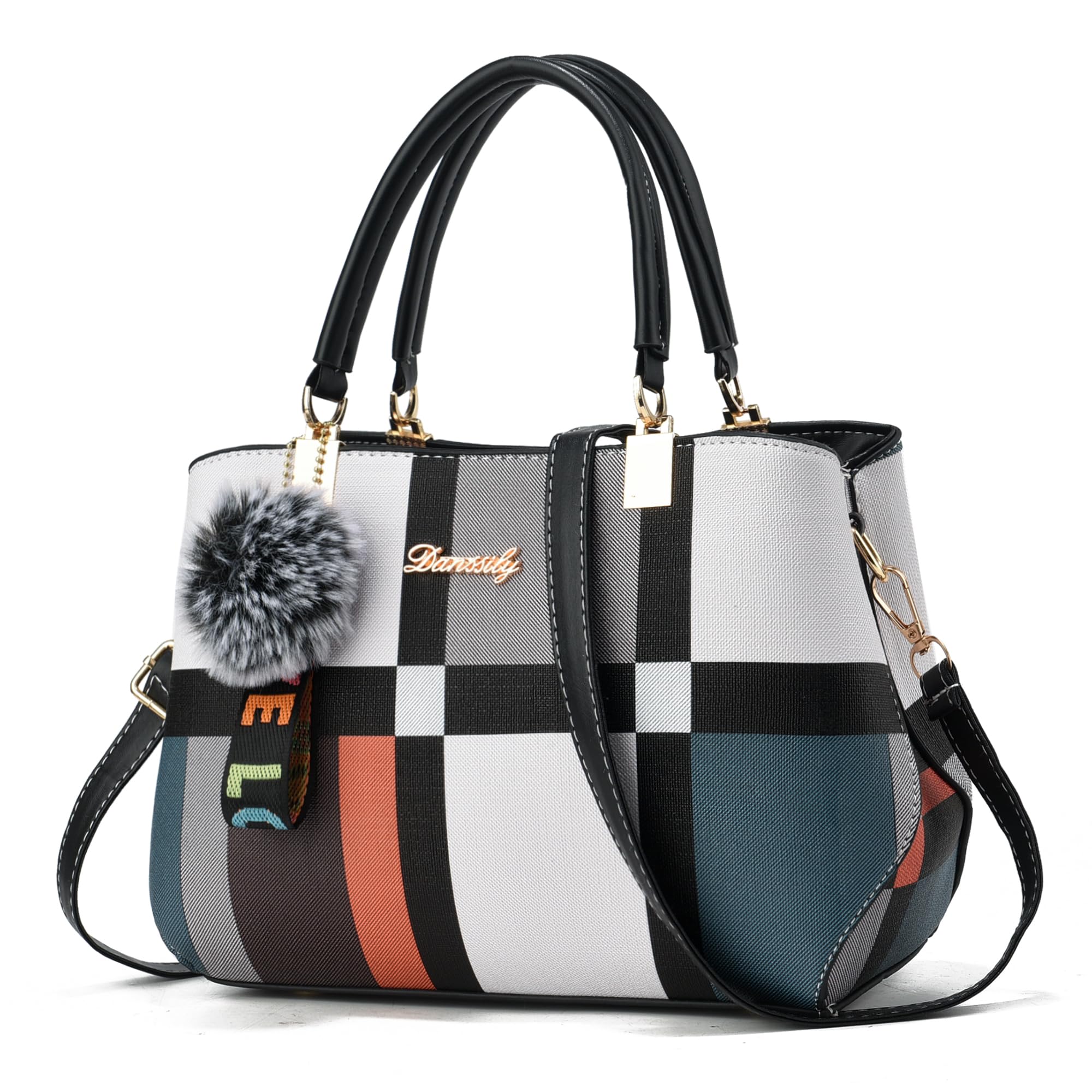 Dassily Purses and Handbags For Women Fashion Plaid Pattern Crossbody Bag Shoulder Bag Small Tote Bag Ladies Satchel Purse