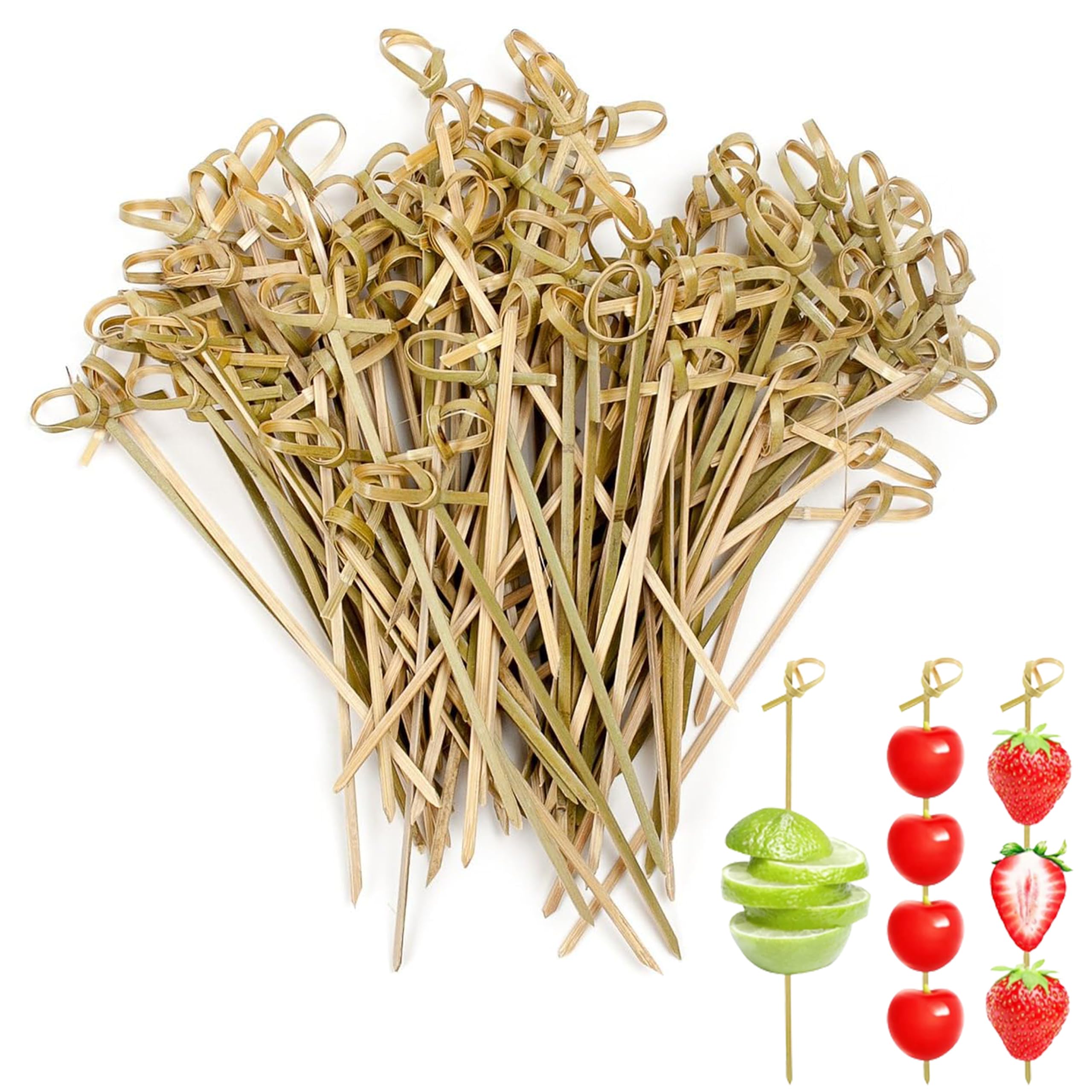 Perfect Stix Bamboo Pick 7 200ct Bamboo Knot Picks, Cocktail and Hors' D'Oeuvre (Pack of 200)