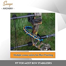 SUNYA Archery Bow Wrist Sling, 550 Paracord Strap Comfortable on Hand.100% Full Grain Leather Yoke, Multiple Camo Colors.Fit Compound Bow Stabilizer & Recurve. (Ingram-5)