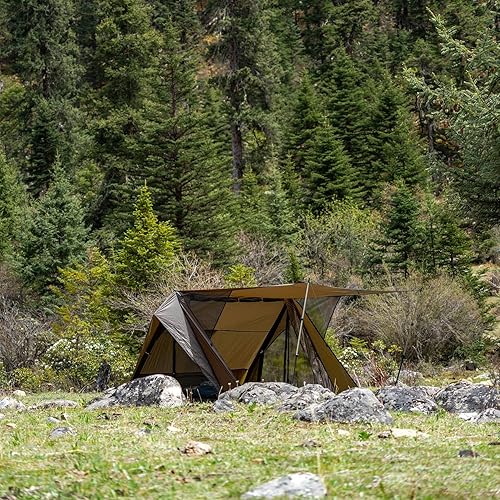 Miniatura 8 de POMOLY Tienda caliente para acampar con 4 postes Tienda de campaña de senderismo para mochileros, STOVEHUT Refugio ultraligero para 1-2 personas