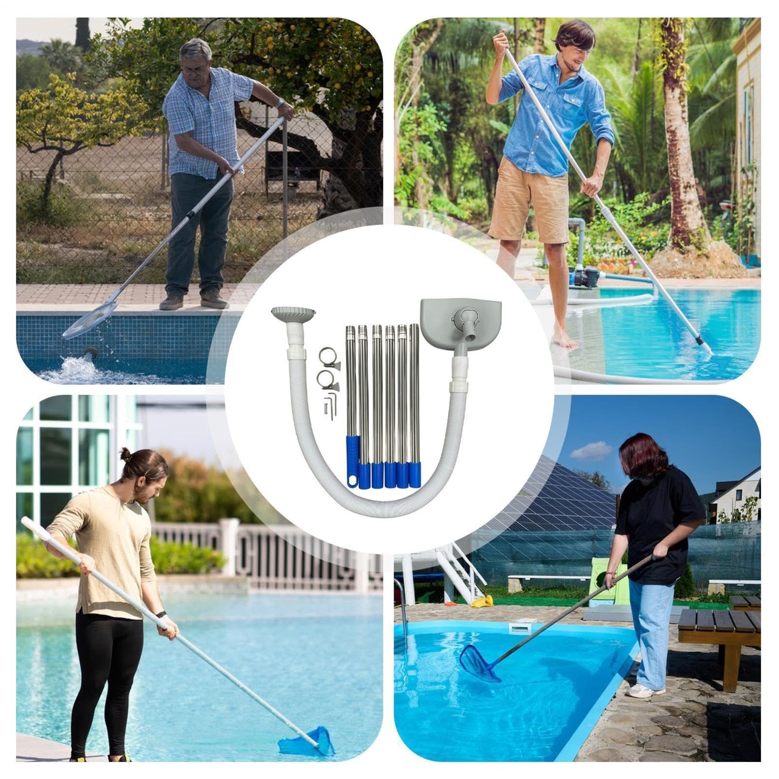 Aspiradora Para Piscinas Limpiador Manual Ajustable Con Manguera | Limpiadores De Piscina Por Succión para exterior, interior, jardín, casa, muelle, suelo, natación, mantenimiento y seguridad