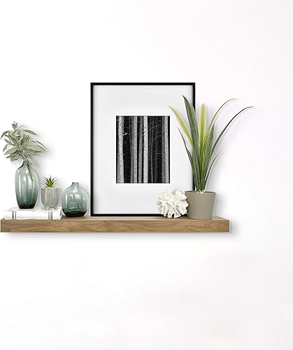 Miniatura 7 de MCS Estante flotante de grano de madera natural, 24 pulgadas x 8 pulgadas, 24 x 8 pulgadas