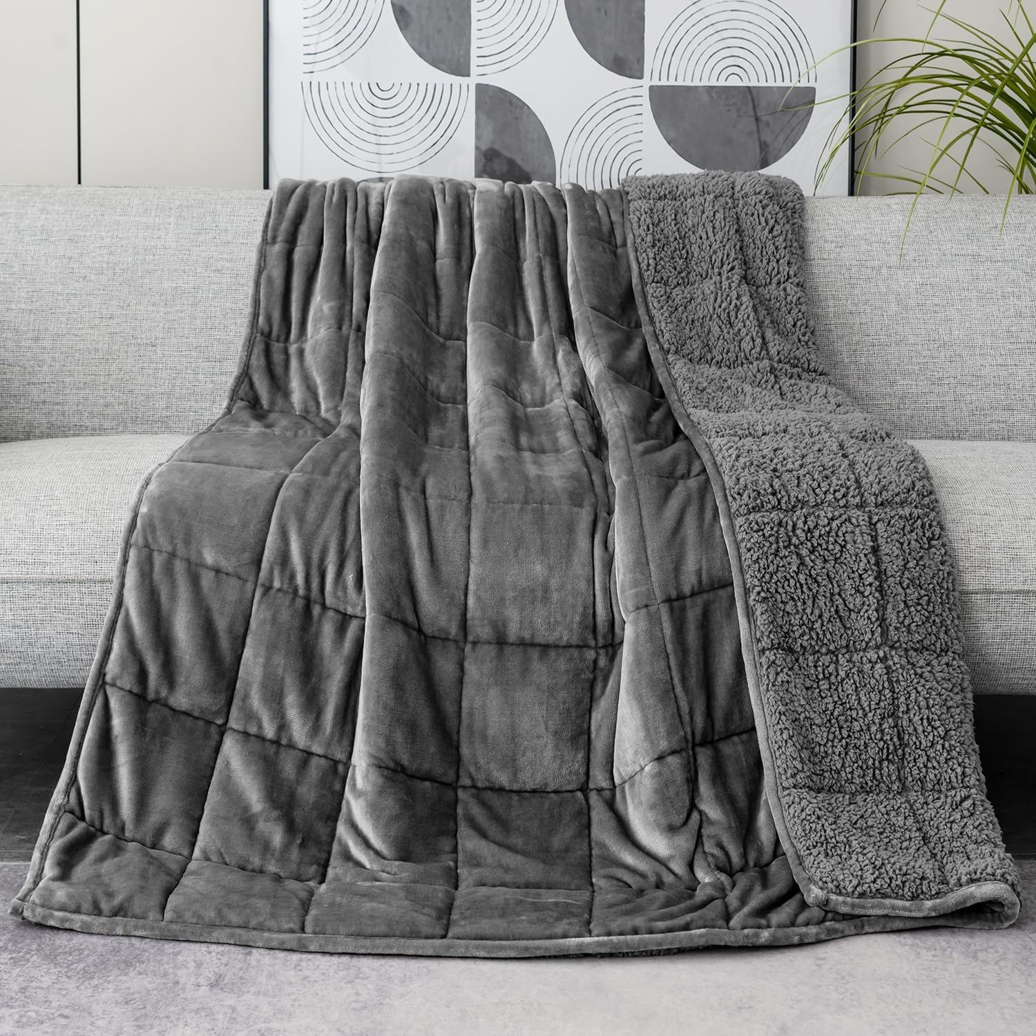 Lofus Weighted Blanket for Adults(20 lbs, 60″ x 80″), Queen Size Heavy Blanket Machine Washable, Soft Weighted Blankets for Stress Relief and Sleep Promotion-Grey Lofus Weighted Blanket for Adults(20 lbs, 60″ x 80″), Queen Size Heavy Blanket Machine Washable, Soft Weighted Blankets for Stress Relief and Sleep Promotion-Grey