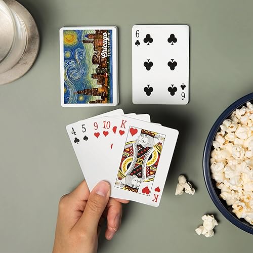 Miniatura 2 de Lantern Press Chicago, Illinois, Noche estrellada (52 cartas de juego, baraja de cartas de tamaño póquer con Jokers)