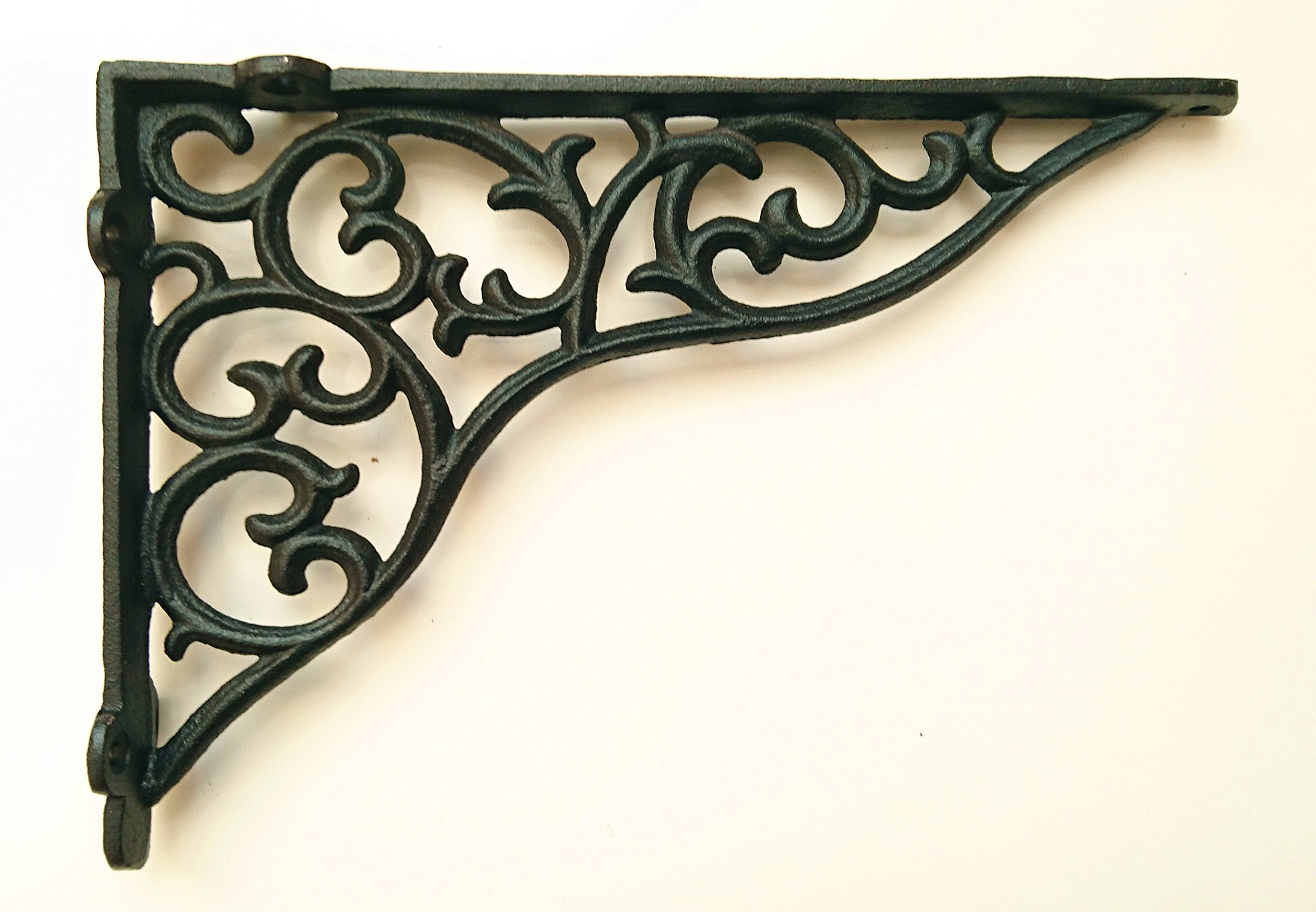 Spring Life Black Cast Iron Ornate Shelf Bracket 27.5Cm X 19Cm In 3 Colours (Black)