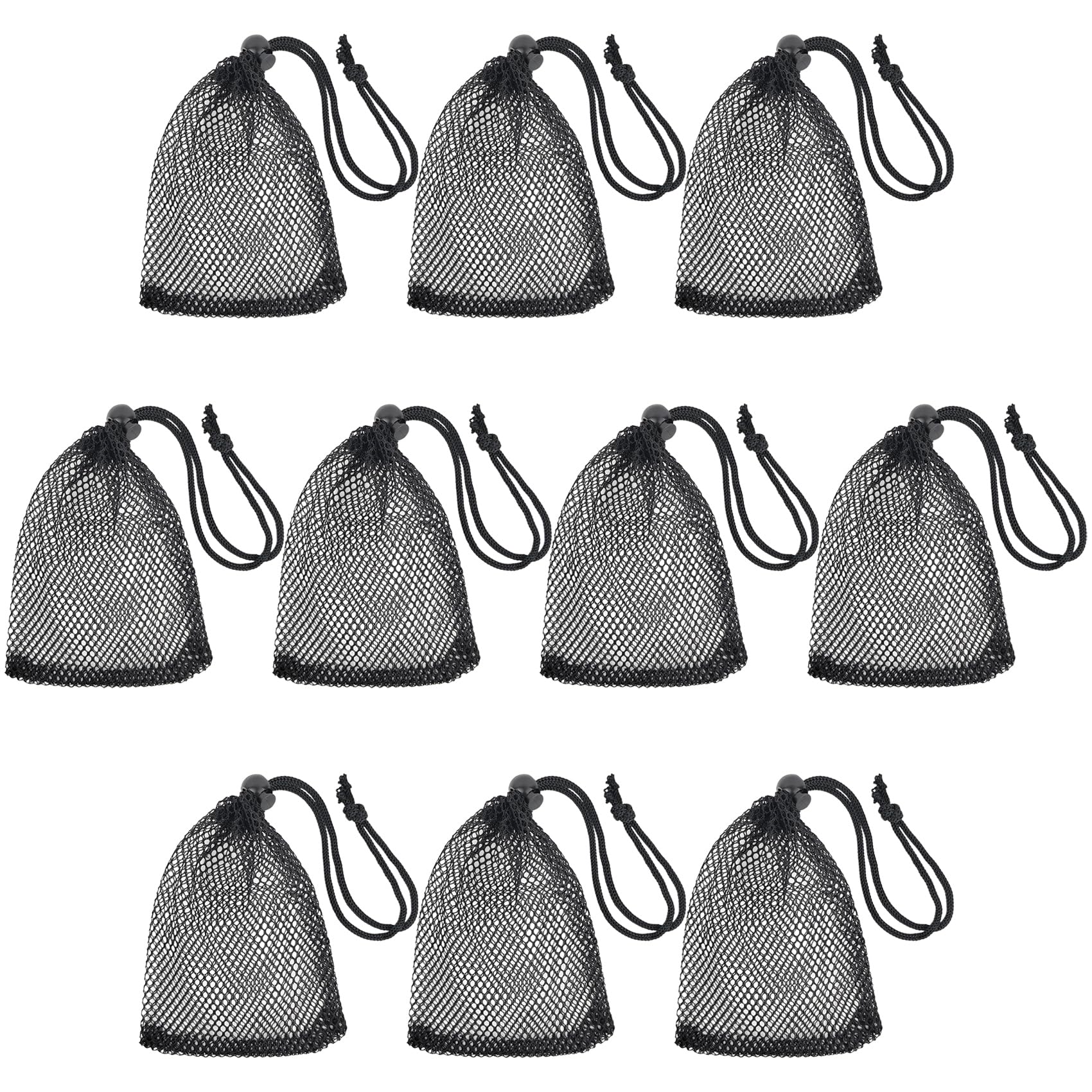 KKUADCEHI 10 PCS Black Bags Mesh Storage Bag Mesh Bag Drawstring ForJewelry Gifts Small Travel Stuff Kitchen Wedding Small Travel Stuff (10, Black, 3.9 * 5.9 inches)