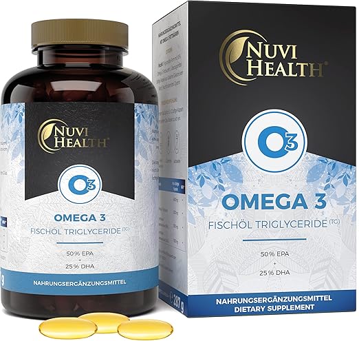 Premium Omega 3 Fischöl 1000 mg - 240 Kapseln mit 3-facher Stärke: 80% ...