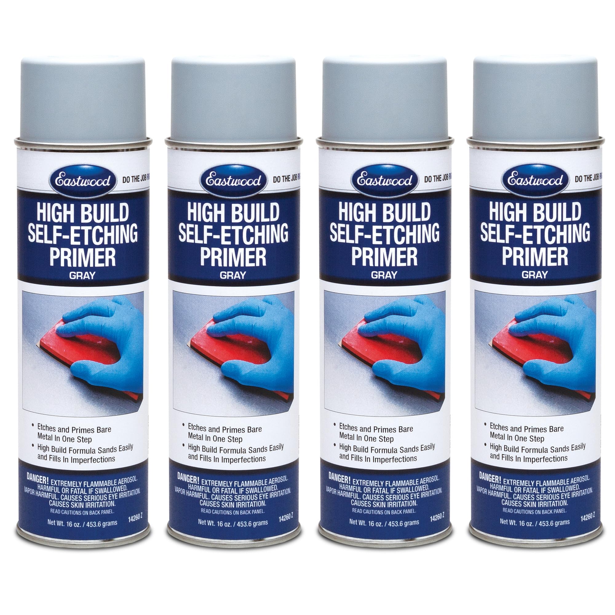Eastwood High Build Self Etching Primer Gray Aerosol 4 Pack