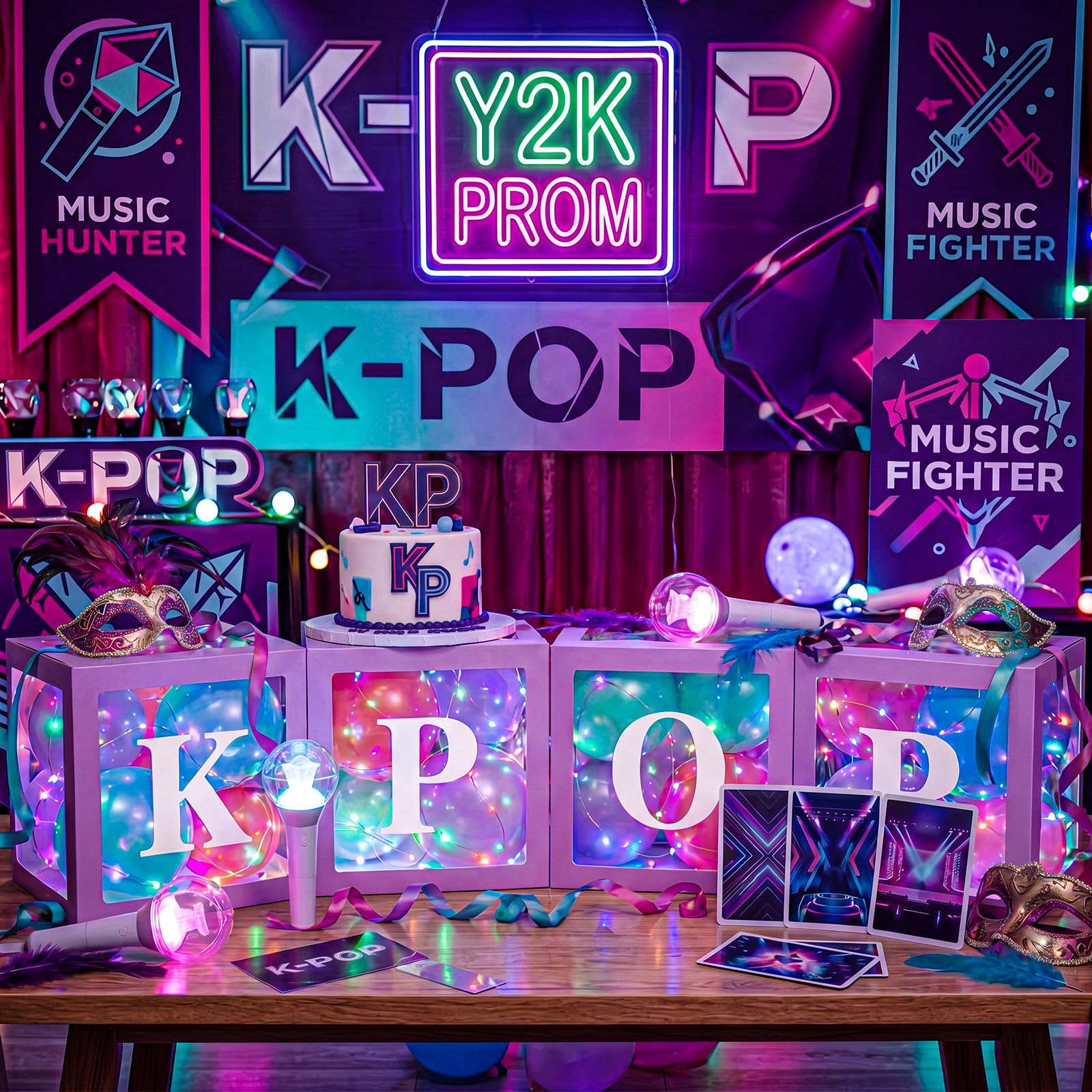 Jetec Juego de 4 cajas de globos Kpop transparentes para decoración de