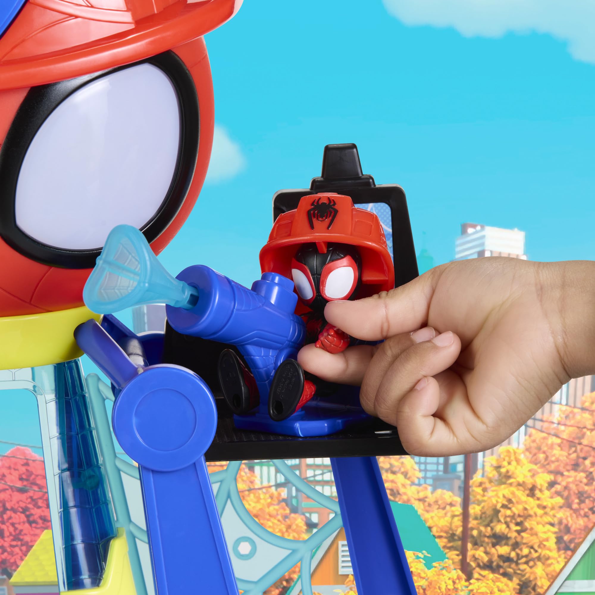 Marvel Spidey and His Amazing Friends, Rescue-Webs, Aracnocuartel, Set de Juego con Figuras de 7,6 cm y vehículo de Juguete, Juguetes de superhéroes para niños pequeños, Edad: A Partir de 3 años
