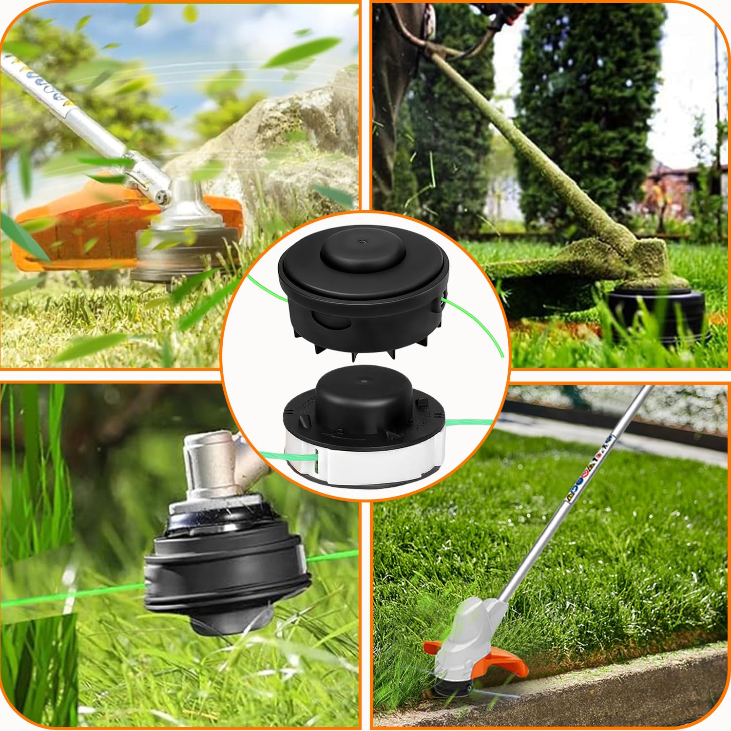 C2-2 Ersatz-Trimmerkopf für Stihl 40087102103 FSA 56 Unkrautfresserkopf, mit 3 Ersatzspule, 4008 710 4301