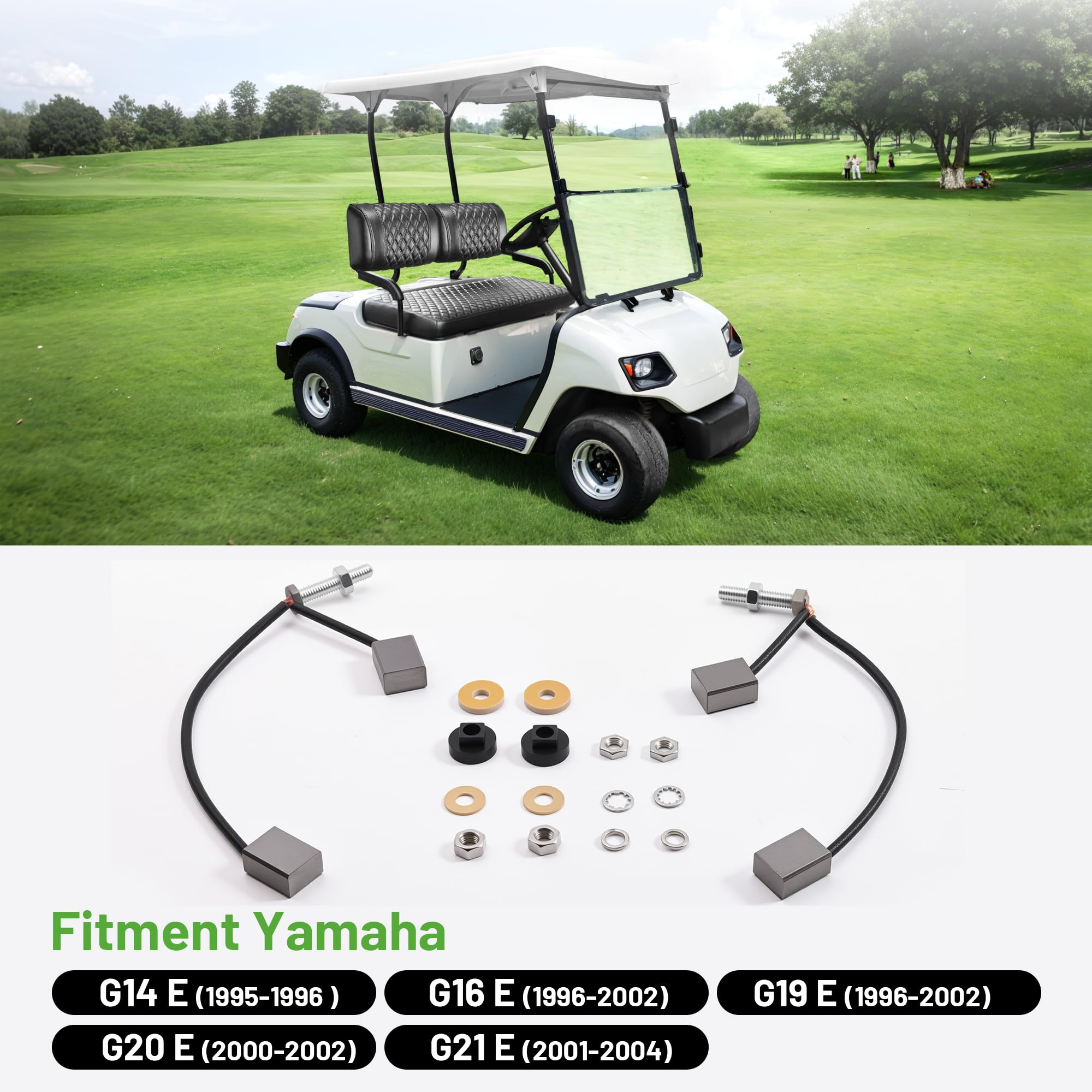 10L0L Golf Cart Hitachi Kit spazzole motore per Yamaha DM430-06, spazzole motore adatte per Yamaha G14 G16 G19 G20 G22 elettrico e G21 Gas, OEM JU2-H1801-20-00
