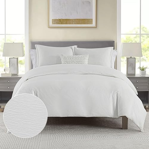 Miniatura 15 de CozyDH Juego de funda de edredón bohemio a rayas grises tamaño Queen, 3 piezas, 100% algodón, ultra suave, transpirable, funda de edredón azteca con