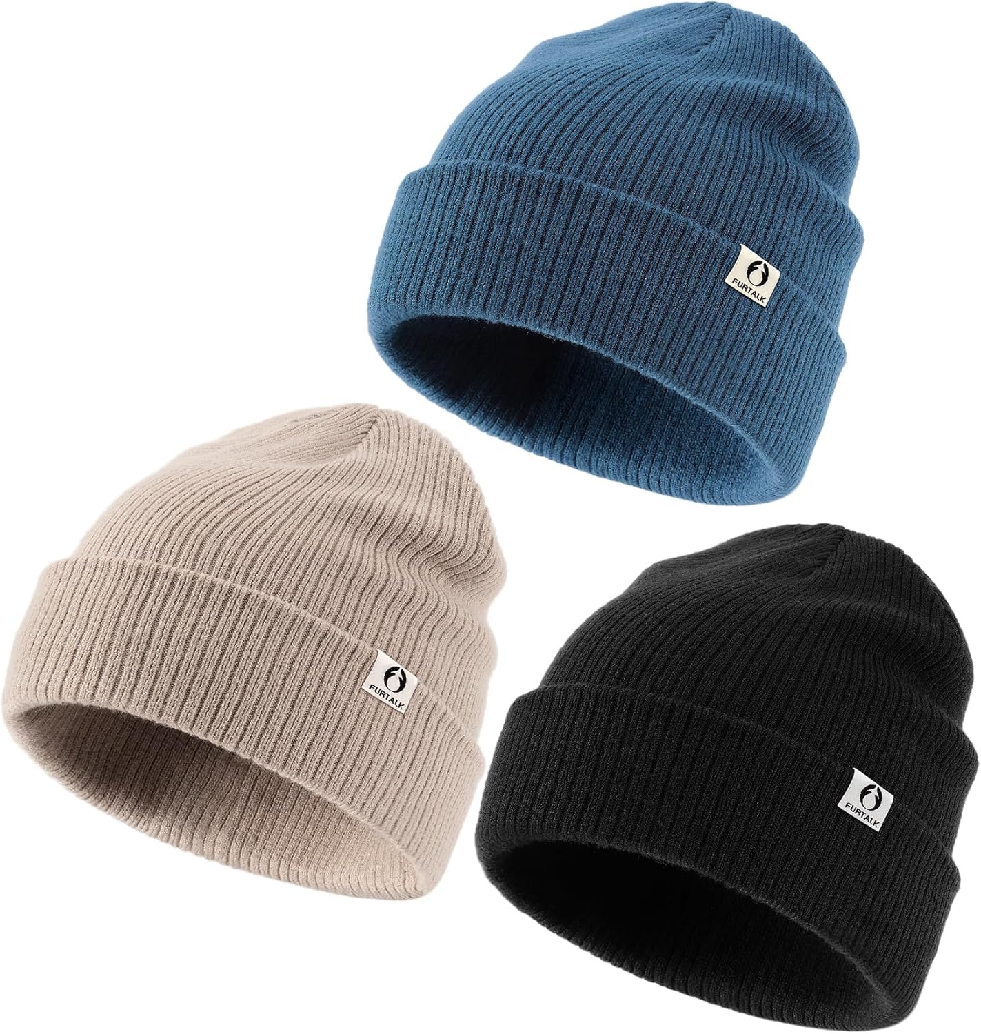 FURTALK 3 Pack Toddler Beanie Baby Boys Girls Winter Hat Kids Warm Knit Caps