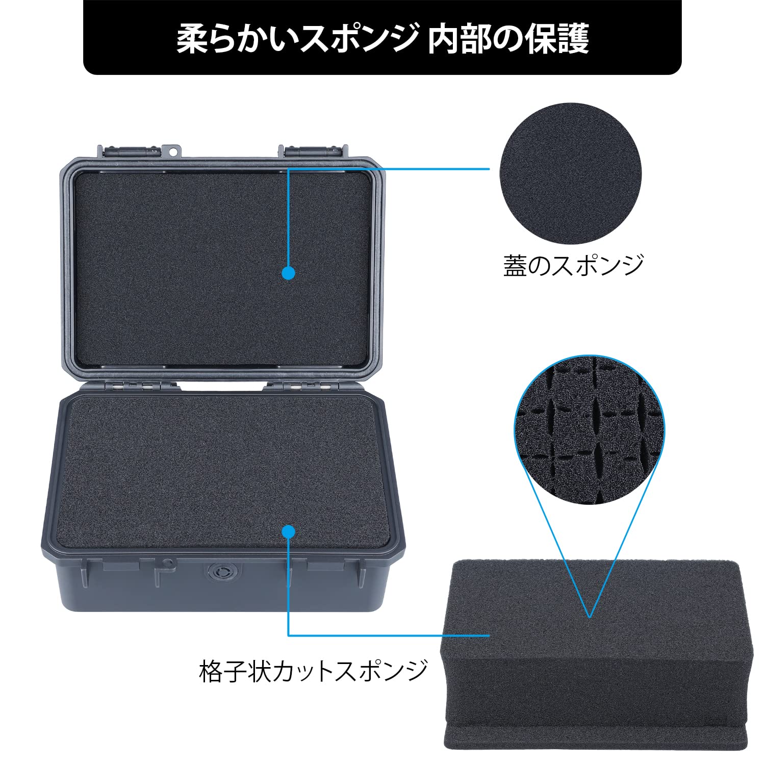 Amazon.co.jp: Lykus HC-1820 ミニハードケース 防水ケース 格子状