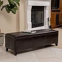 Vista 2 de Banco otomano con espacio para almacenamiento., Marrón