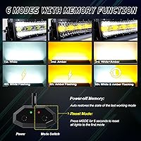 Vista 5 de Barra de luz LED curva de 52 pulgadas y 300 W, luz estroboscópica blanca/ámbar con seis modos, luces de conducción antiniebla, combo de penetración