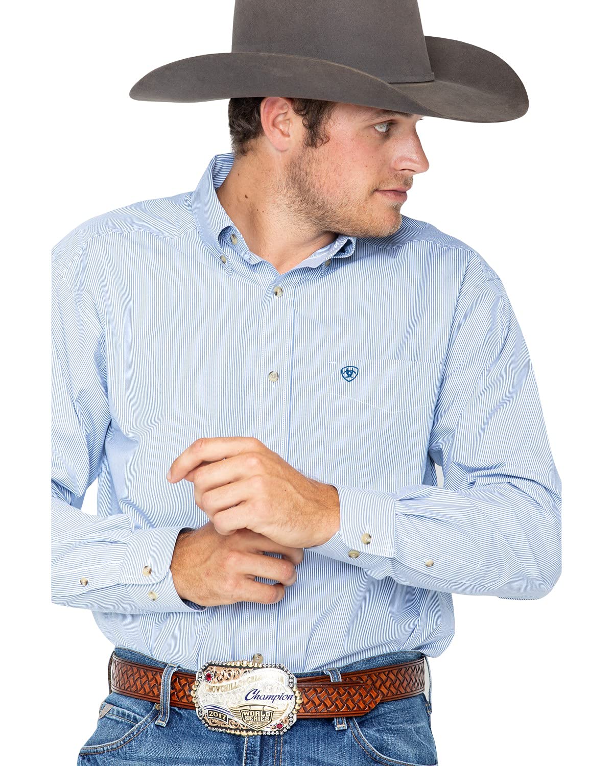 ARIAT Men's Pascual Classic Fit Casual Shirt - Woven Poplin With Extra Length - View #4