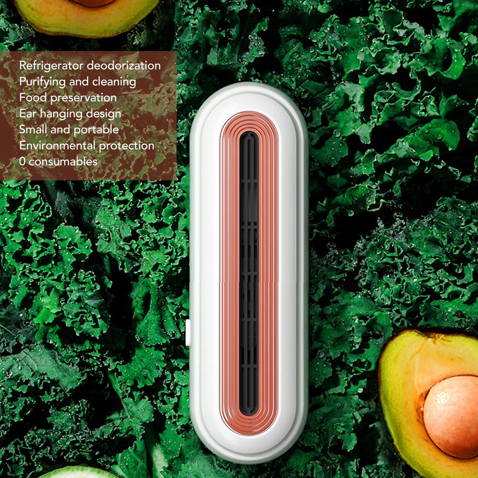 ZJchao Mini deodorante per frigorifero USB e fresco, per frigorifero portatile, per una pulizia efficiente e una rimozione silenziosa degli odori – Purificatore d'aria ozono