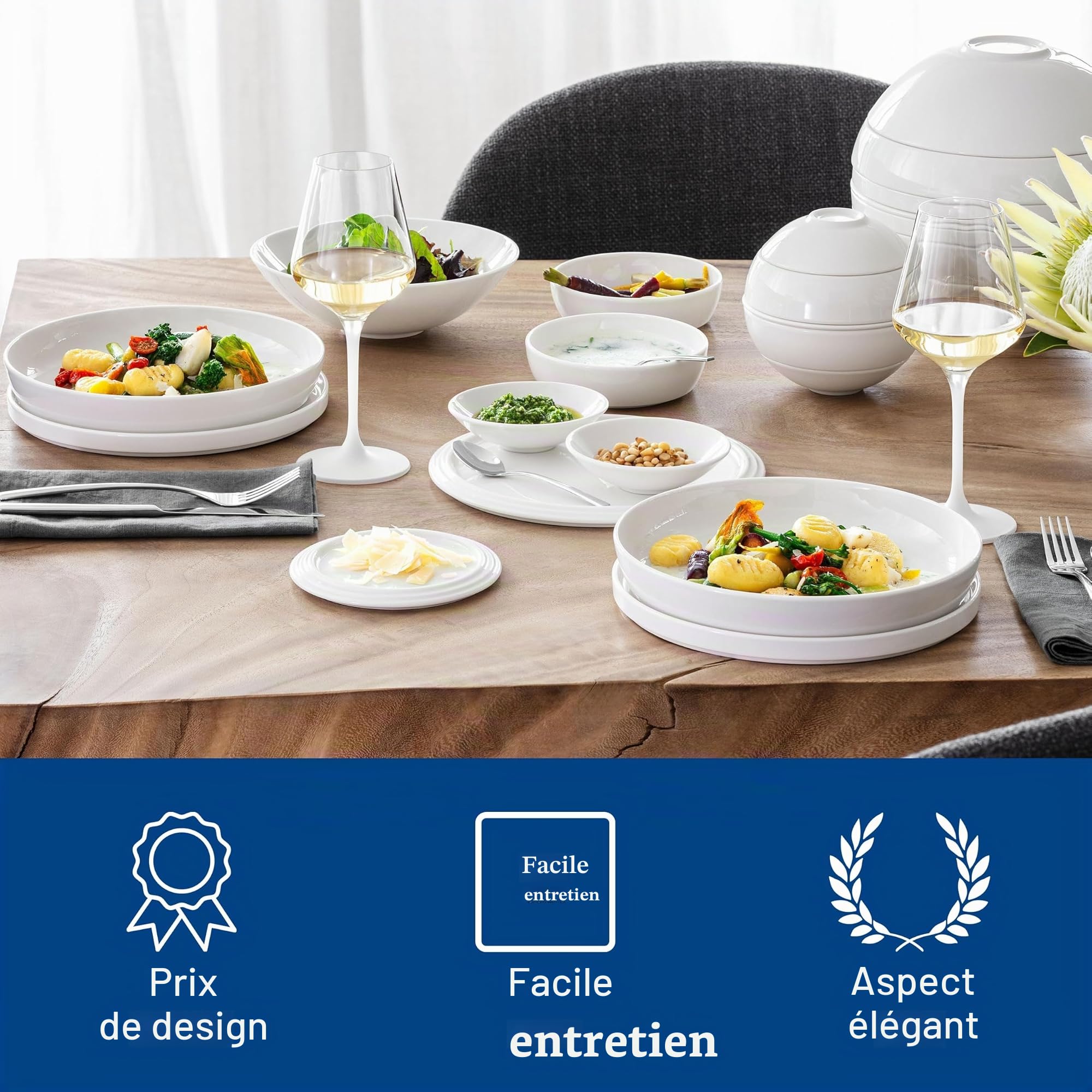 Villeroy & Boch - La petite Boule white, ensemble de vaisselle en porcelaine, ensemble de coupes, 5 pcs Ensemble à servir, 14 cm Ø, résistant au lave-vaisselle, convient au four à micro-ondes, blanc