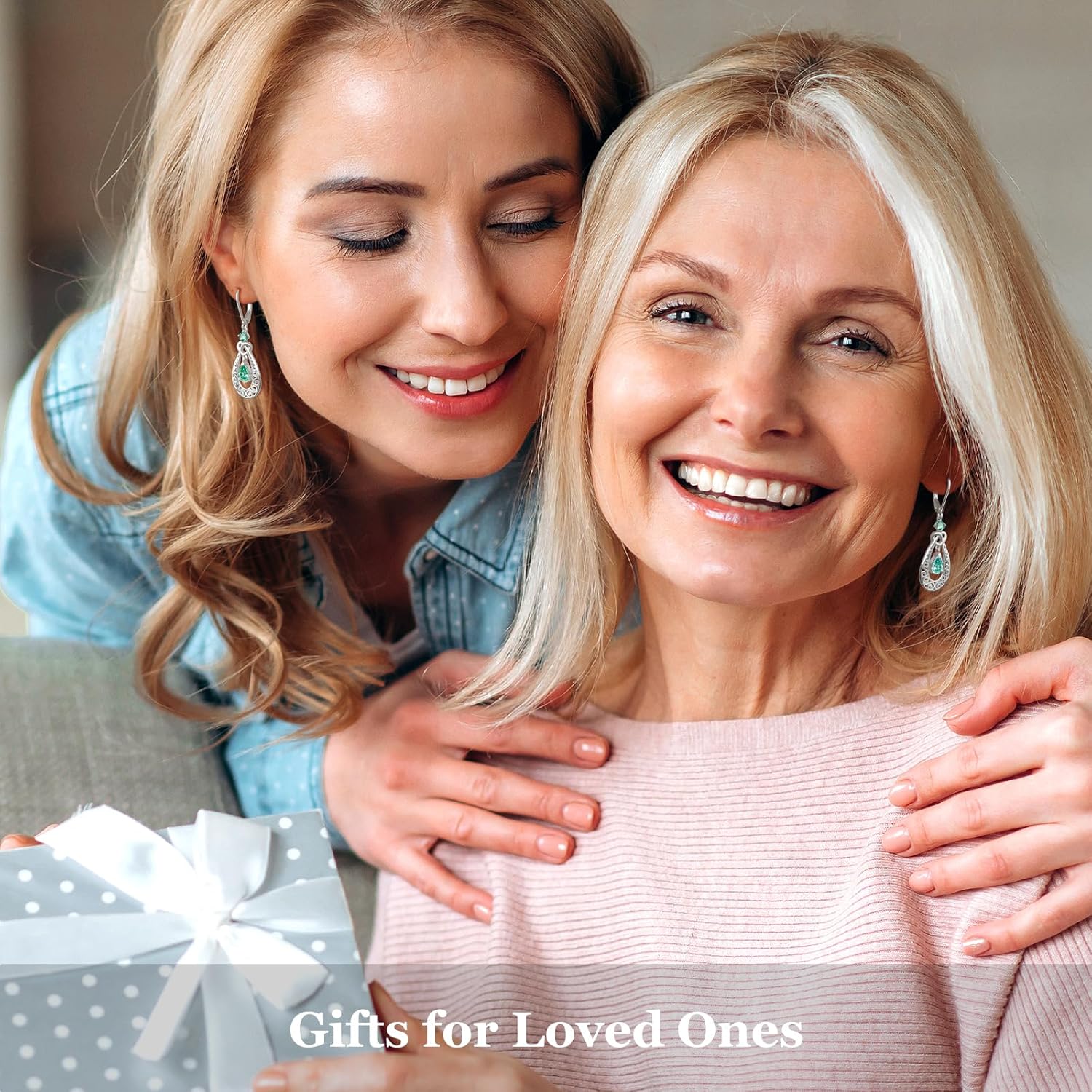 Teardrop Birthstone Dangle Drop Earrings Sterling Silver Infinity Filigree Leverback Earrings, Infinity Love Birthday Anniversary Jewelry Gifts for Her Women Mom Wife - Image 5