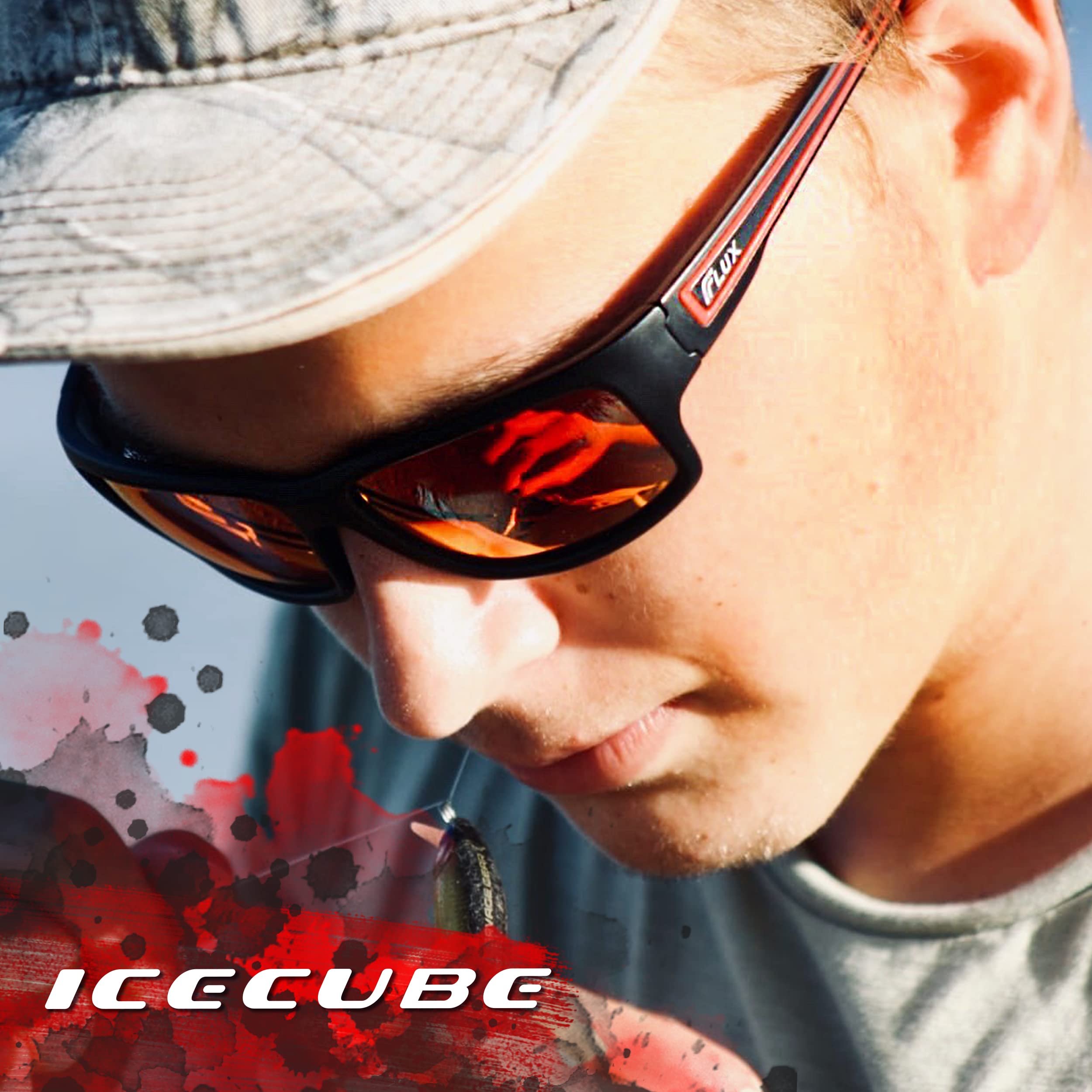 ICECUBE DYNAMIC Occhiali da sole polarizzati sportivi, protezione UV400 con funzione antiscivolo e telaio leggero, per uomini e donne durante la guida, corsa, baseball, golf, sport casual e attività