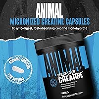 Vista 2 de Animal Micronized Creatine Monohydrate Capsules - 300 Caps, 2500mg per Serving to Support Muscle Growth, Endurance, ATP Production, Cognitive