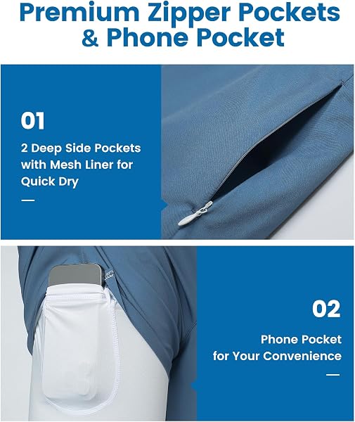 MaaMgic Uomo Costume da Bagno Corto 2-in-1 Compressione Pantaloncini da Surf 7 Pollici Interni Asciugatura Rapida Shorts con Tasche - 4