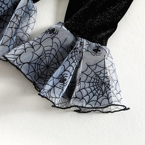 Miniatura 6 de Conjunto de 2 piezas para bebé niña pequeña, camiseta de manga corta con letras, pantalones acampanados, pantalones acampanados, ropa de festival