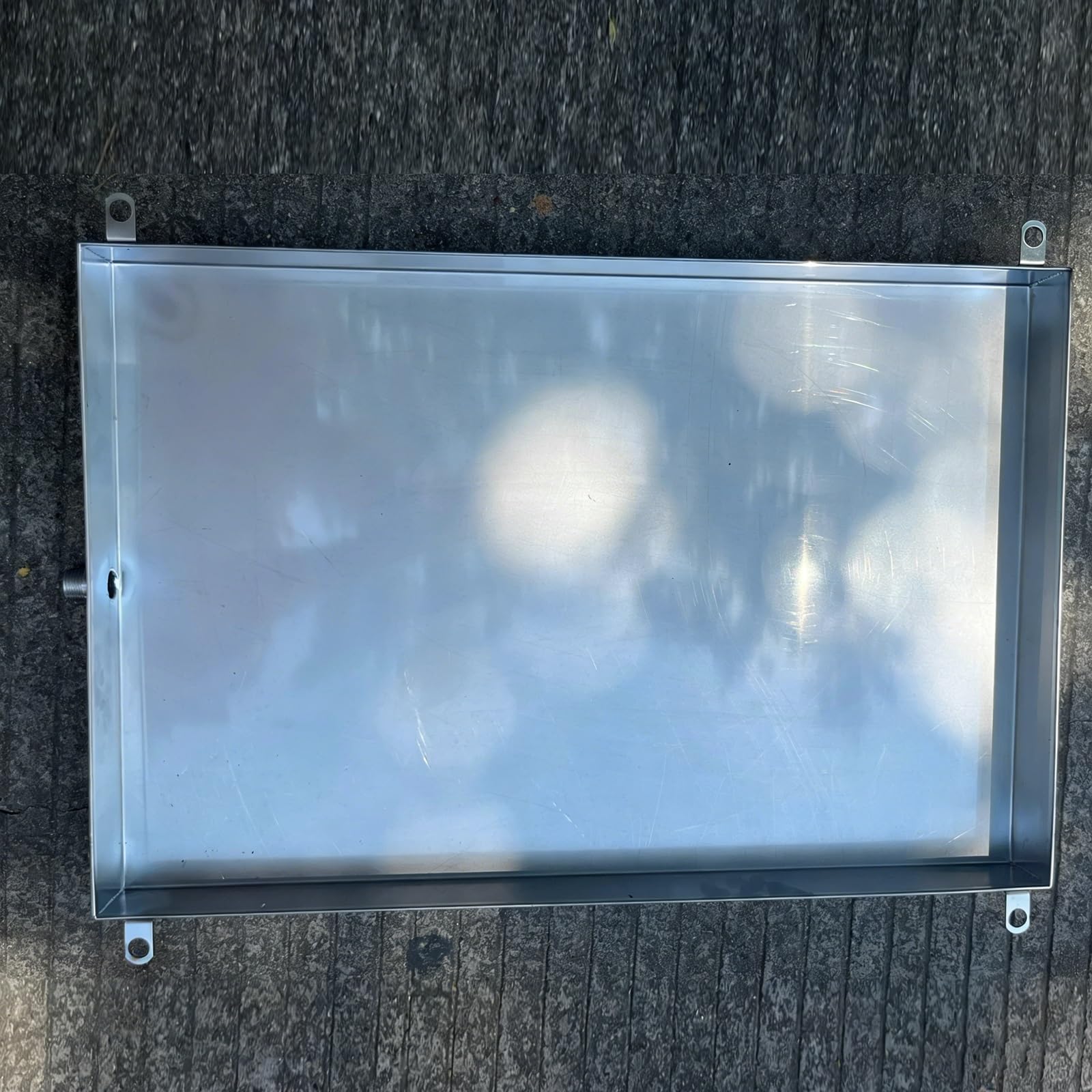 Vaschetta di Raccolta Umidita con Scarico Altezza 10cm in Acciaio Inossidabile for Condizionatori Esterni e Pompe di Calore Cassetta Scarico Condensa Condizionatore(65x90cm(26x35in))