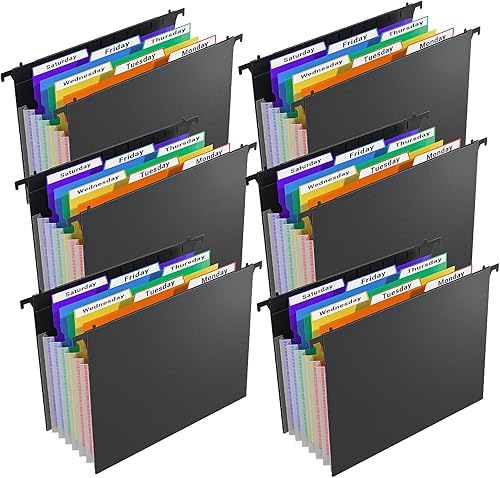 Carpetas colgantes de plástico expandibles para archivador, pestaña de corte de 13, carpeta divisora de acordeón de 7 bolsillos, pestañas
