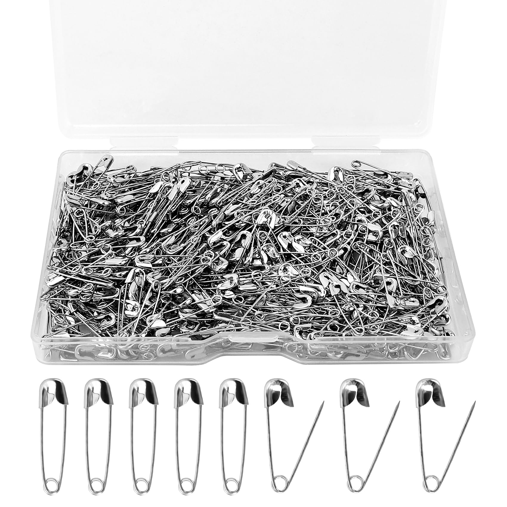 Safety Pins for Clothes 500 Pack Small Mini Heavy Duty Silver Strong Safety Pins, Invisible for Crafts Sewing & Baby Clothes