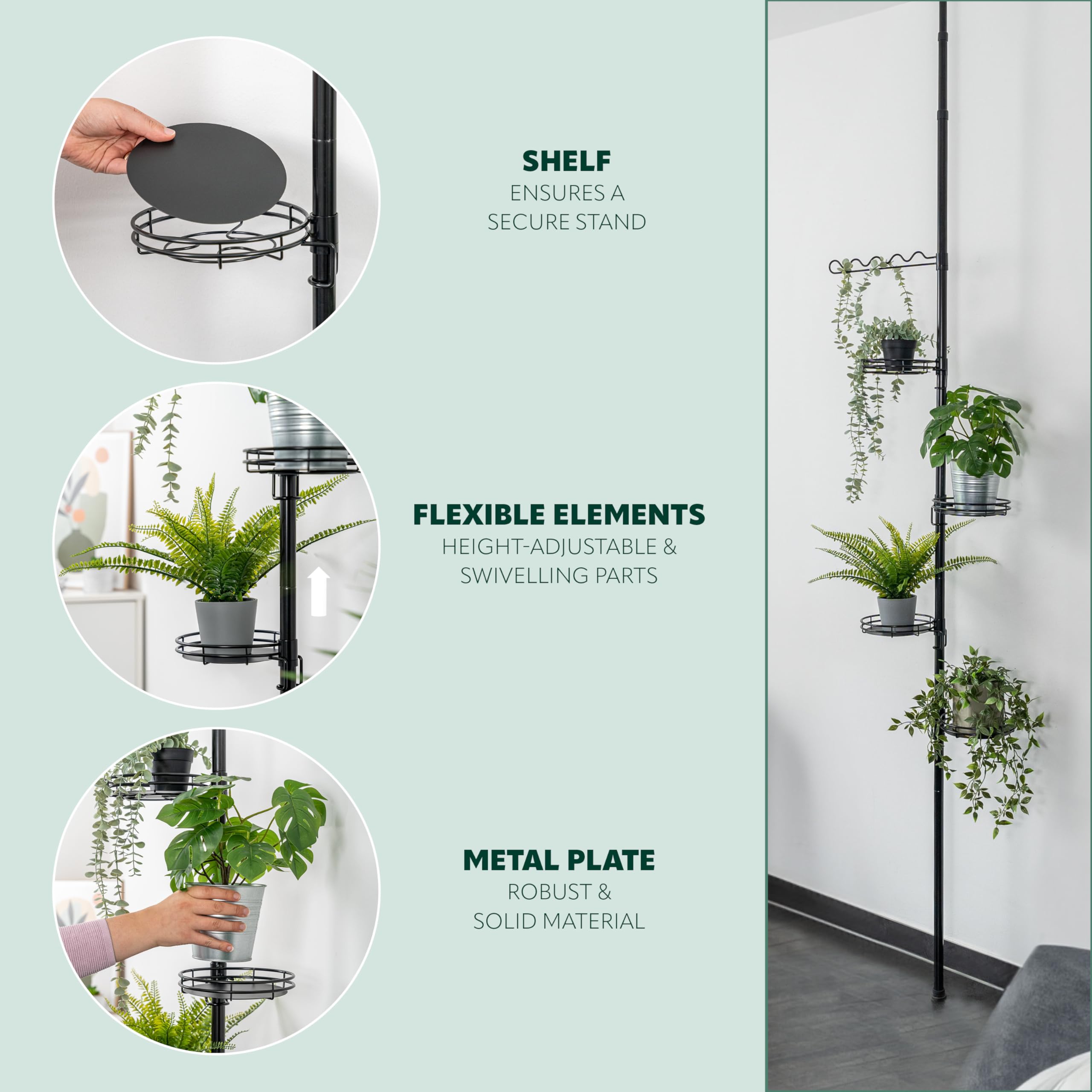 Plateau Supplémentaire Pour étagère à Fleurs Télescopique Bremermann 61088 - Blanc - Charge Max 2 Kg - 8