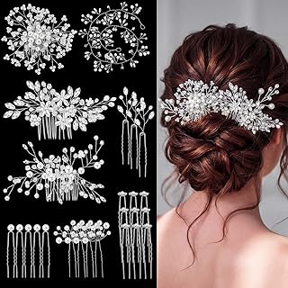 Maitys 44 Pieces Wedding Hair Accessories Faux Pearl Crystal Comb Clips ...