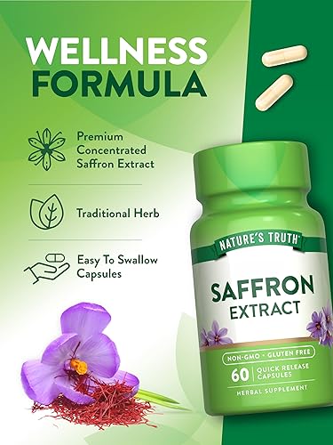 Miniatura 5 de Nature's Truth Cápsulas de extracto de azafrán  60 unidades  Extracto concentrado  Suplemento sin OMG y sin gluten