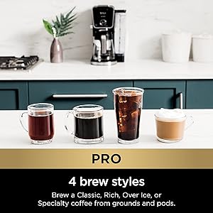 Ninja Hot and Iced Coffee Maker, Single Serve Coffee Maker and Drip Coffee Machine, DualBrew Pro Specialty 12-Cup with K-Cup Combo, Includes Permanent Filter, CFP307