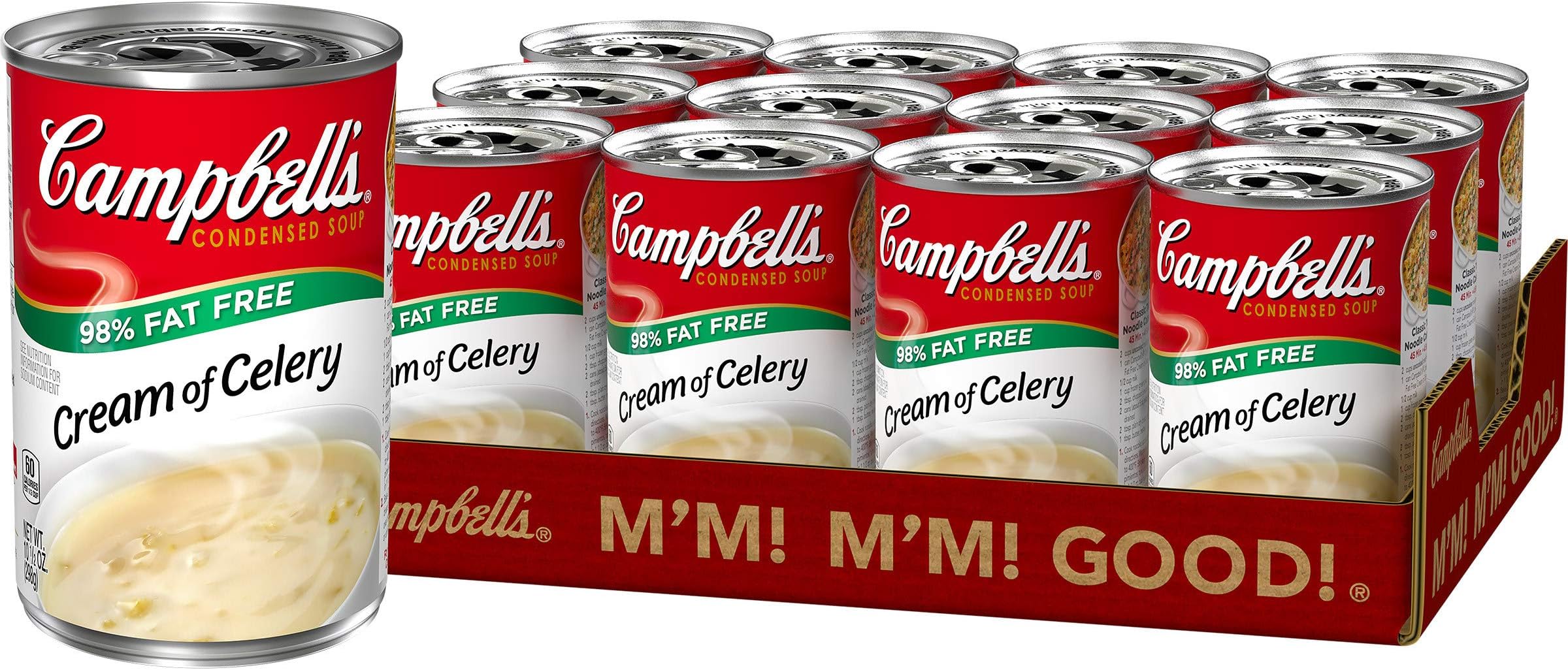 Amazon Com Campbell S Condensed 98 Fat Free Cream Of Celery Soup 10 5 Oz Can Pack Of 12 Chicken Soups Grocery Gourmet Food