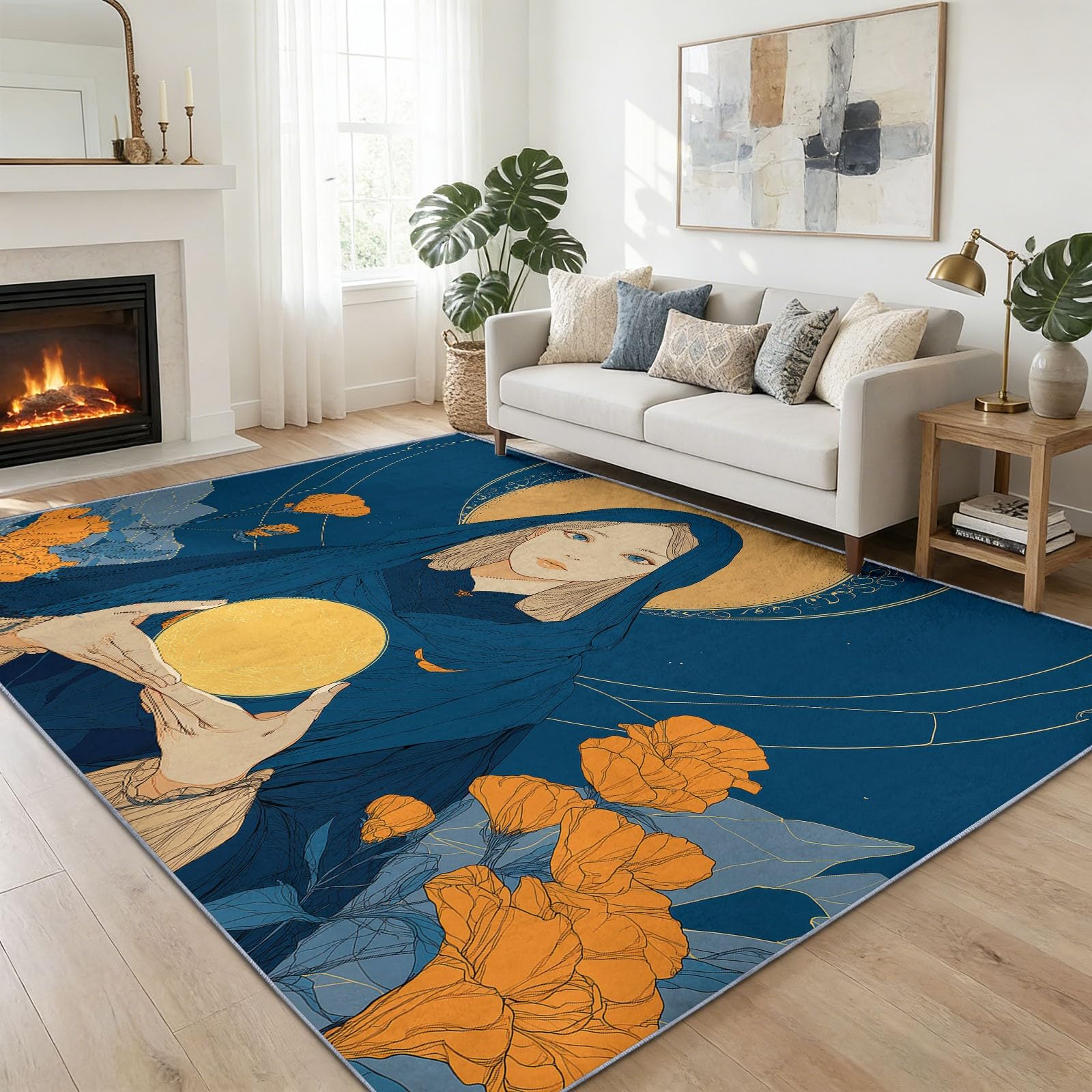 Tapis de chambre abstrait doux : résolvez le problème des sols tristes et froids