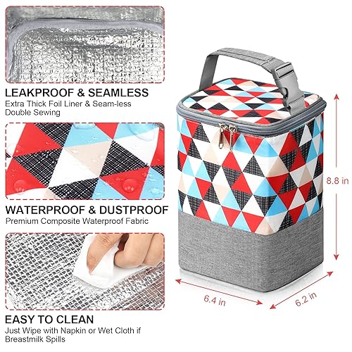 Miniatura 3 de Bolsa de refrigeración de leche materna Accmor, bolsas de refrigeración para biberones, bolsas de enfriador de biberón aisladas para llevar, cabe 4