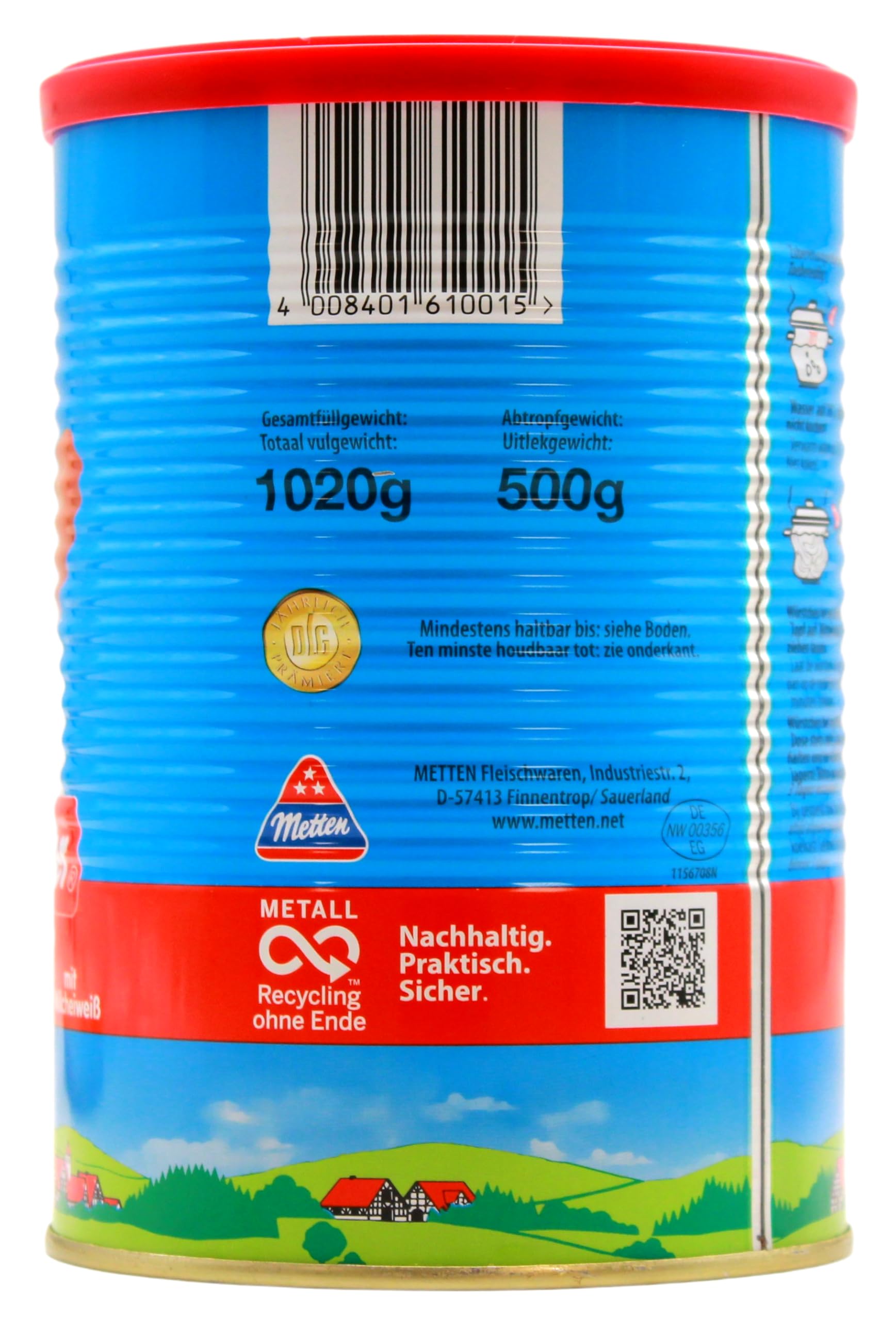 Metten Dicke Sauerländer Bockwurst 500g (5x100g) SPARPACK 12 Stück