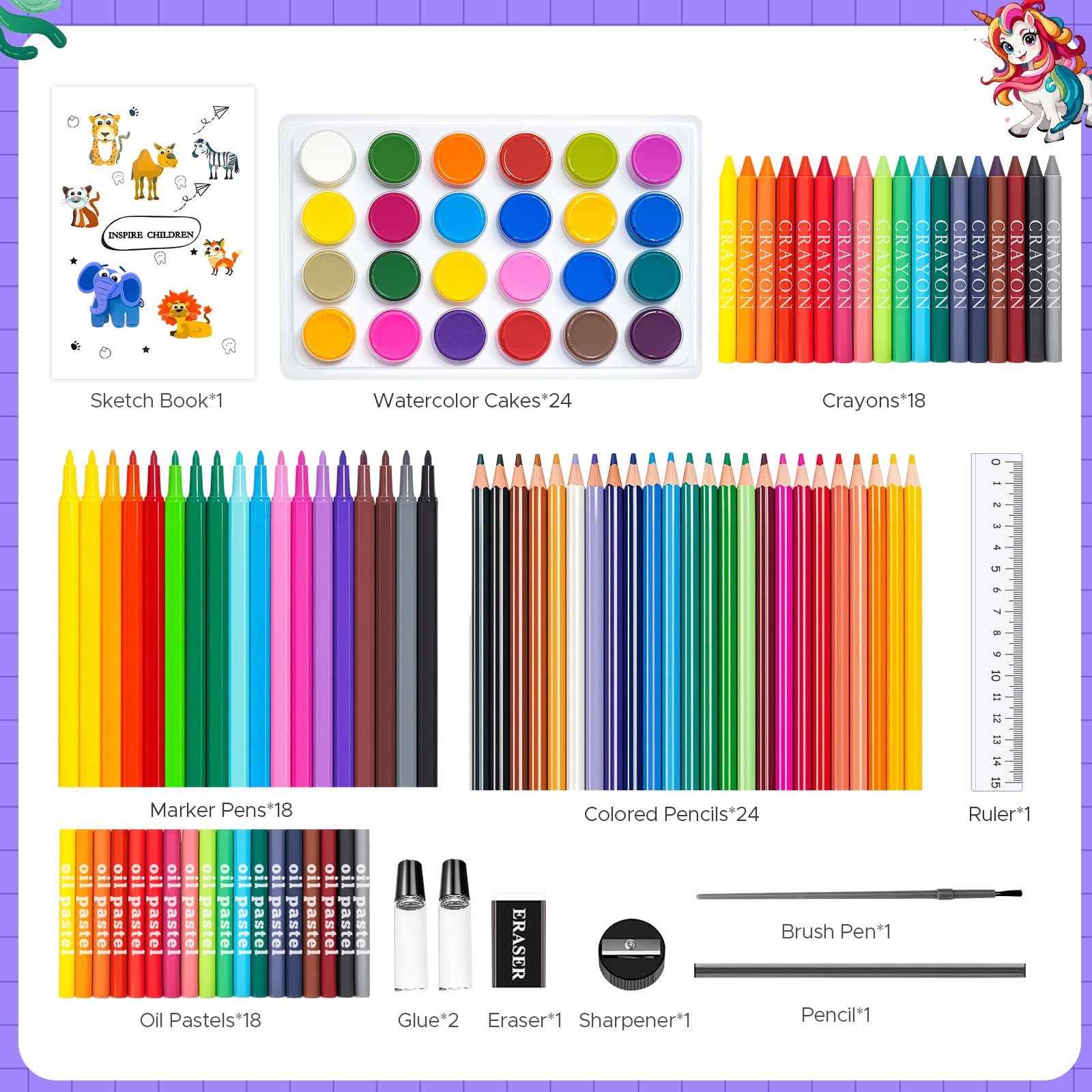 Amazon.com: homicozy Art Supplies Kit for Kids Ages 4-12,Unicorn