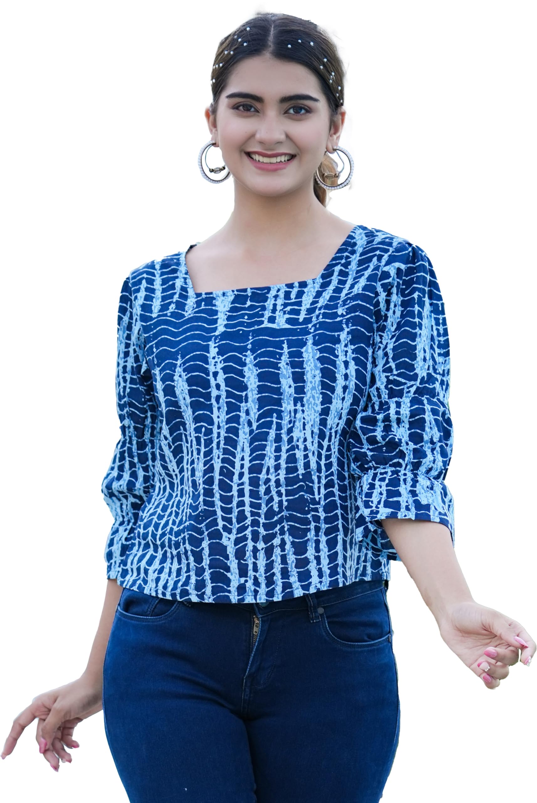yash gallery Women's Cotton Regular Fit Tie & Dye Printed Regular Top-picture-47