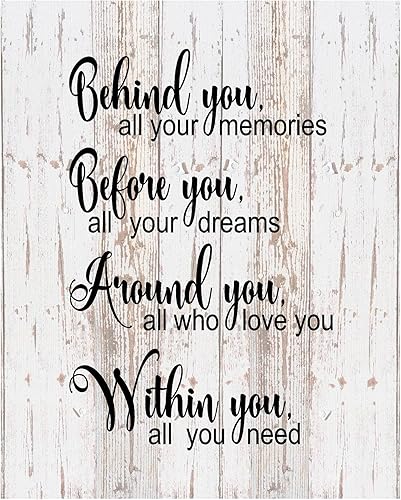 Miniatura 1 de Behind Before Within You - Inspirational Wall Decor, Distressed Wood Style Motivational Wall Art Bible Wall Print For Living Room Decor, Home Decor,