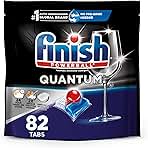 Finish Quantum Dishwasher Pods, No Pre-Rinse Dishwasher Detergent Soap Removes 24HR Dried-On Stain and Grease, Leaving a Virtually Spotless Shine, 82 Count