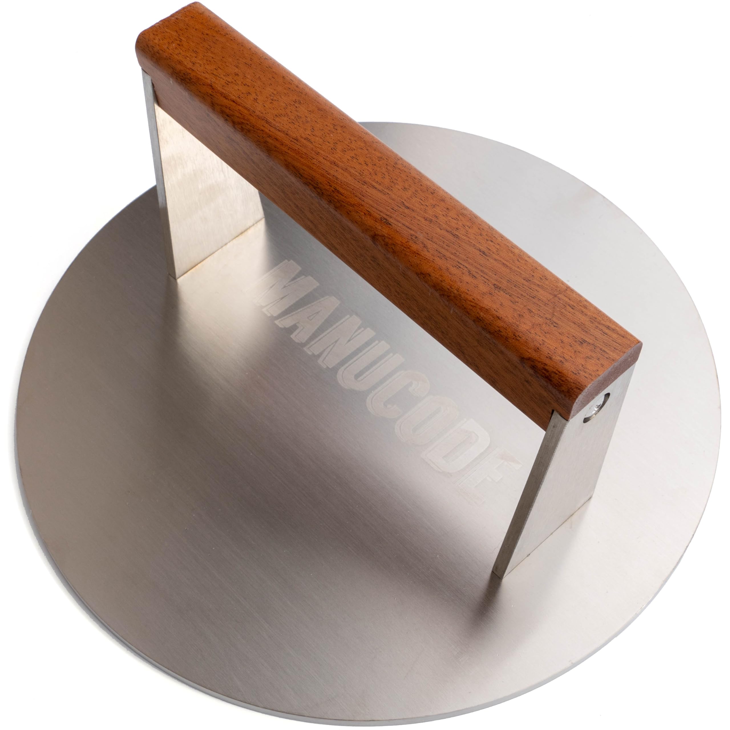 Smash Burger Press, 3.8-Lb Burger Smasher, 9-Inch Bacon Press for Batch Cooking, Stainless Steel, Easy to Clean and Seasoning Free, Heatable for Searing Panini, Steak, Chicken, Fish, Round