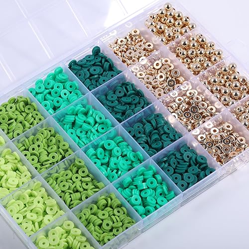 Miniatura 4 de Ahouws 3020 cuentas de arcilla para hacer pulseras, cuentas de arcilla de 4 colores para suministros de joyería, kit de pulsera de la amistad con