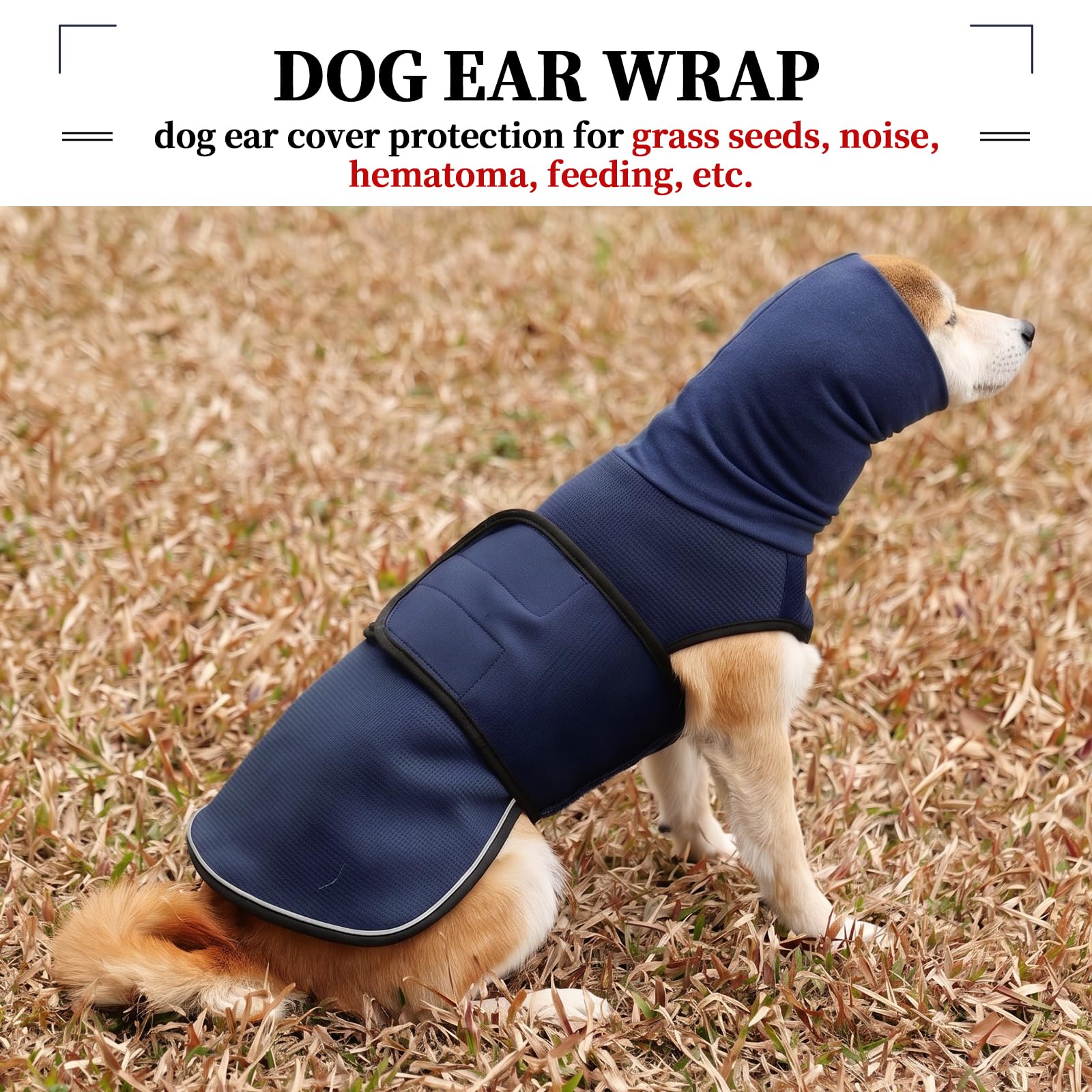 ROZKITCH Veste pour Chiens, Gilet apaisant Contre l'anxiété pour Chiens, Chemise Respirante pour séparation, Feux d'artifice et Voyage, Enveloppement Confortable, Bleu Marine, Taille L